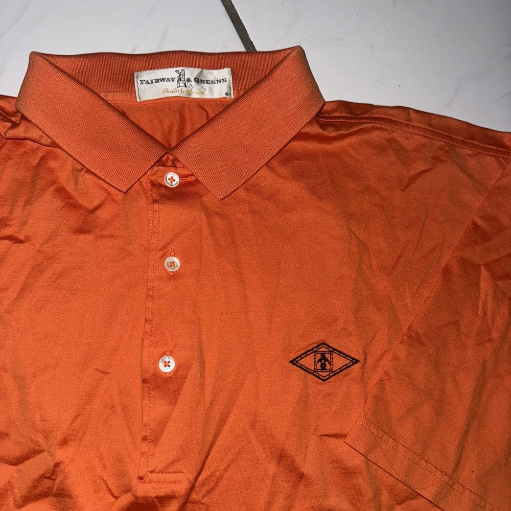 Donald Ross XL Golf Flower Polo Shirt Orange Indian Creek Country Club EUC